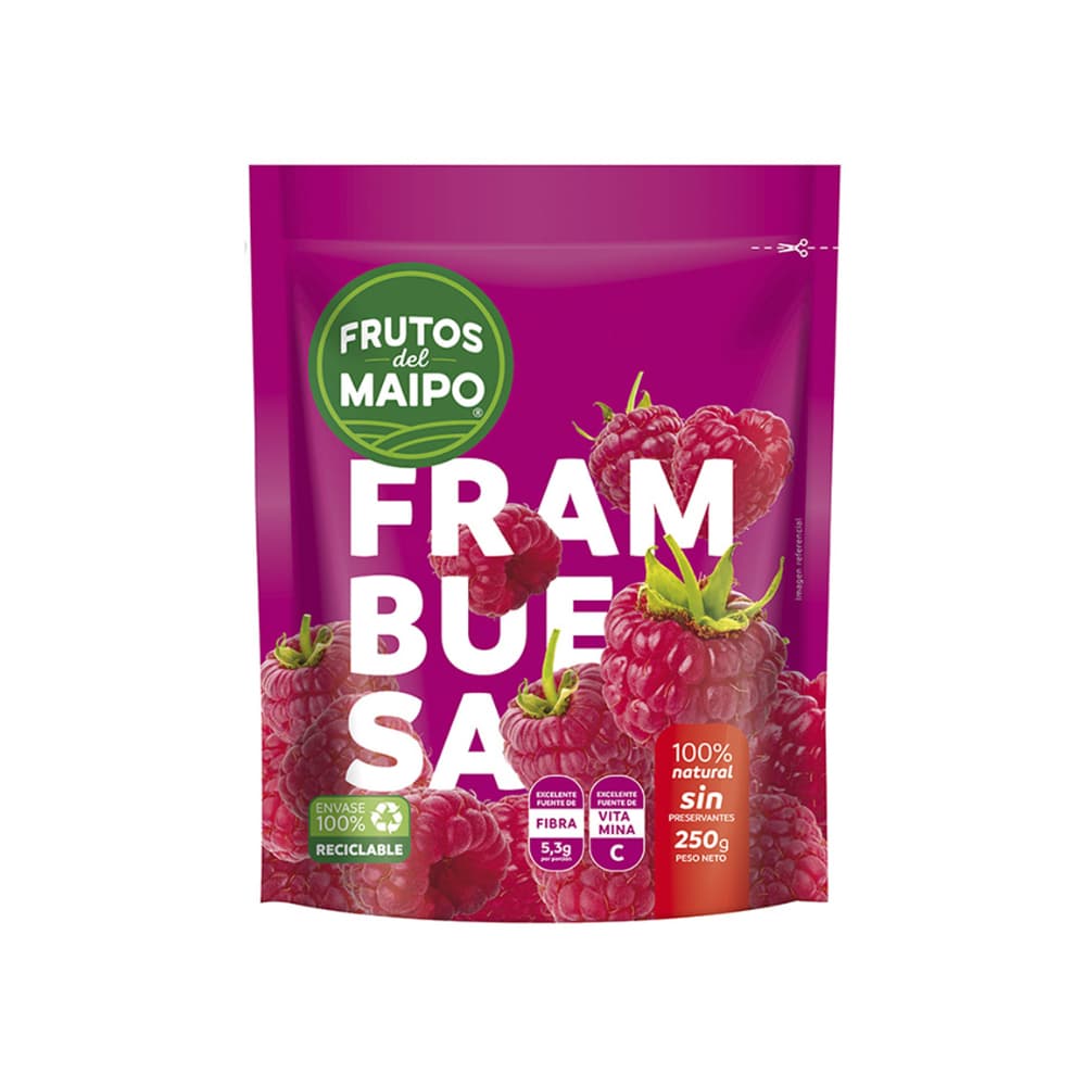 Frambuesa troceada y congelada Frutos del Maipo (250 g / 8.82 oz) - Imagen 1
