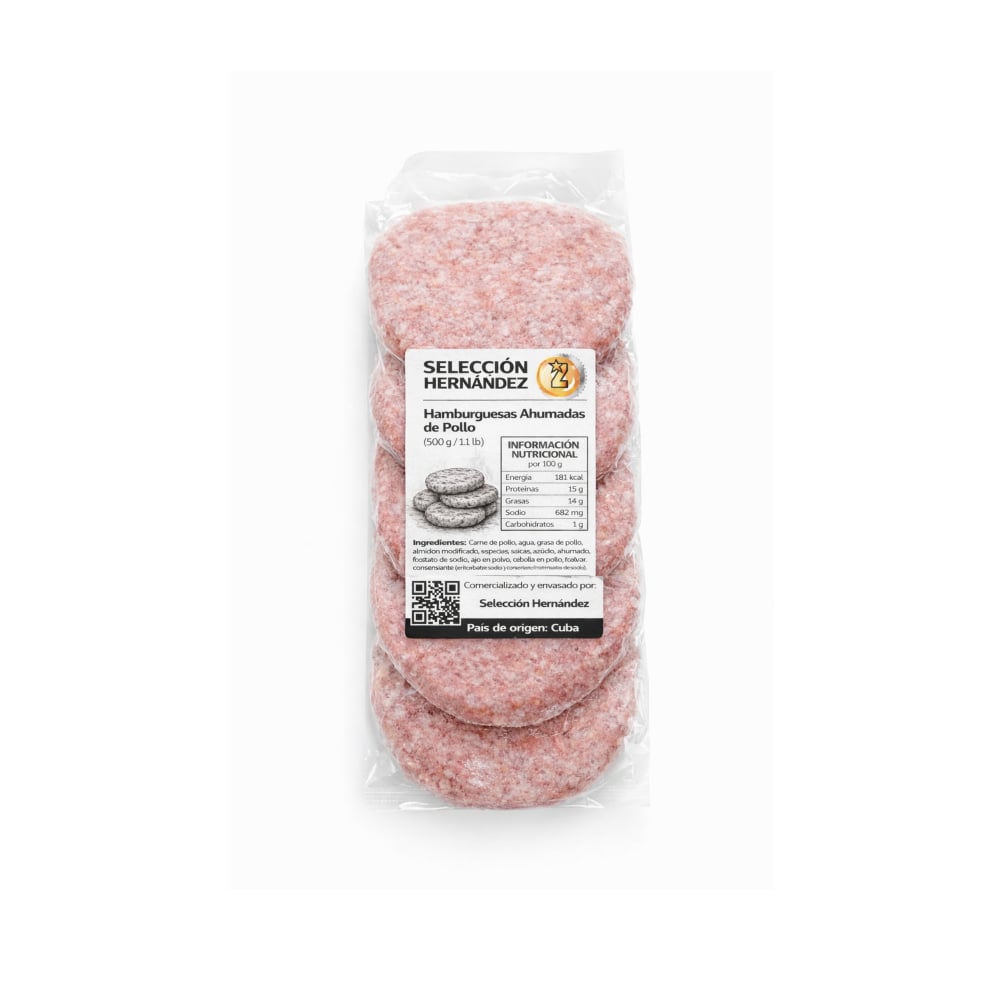 Hamburguesas ahumadas de pollo Selección Hernández (500 g / 1.1 lb) - Imagen 1