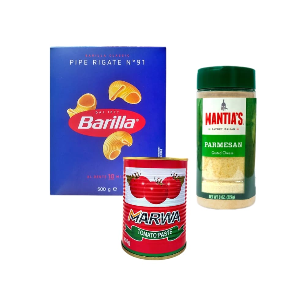 Pasta pipe rigate No. 91 + Pasta de tomate + Queso parmesano - Imagen 1