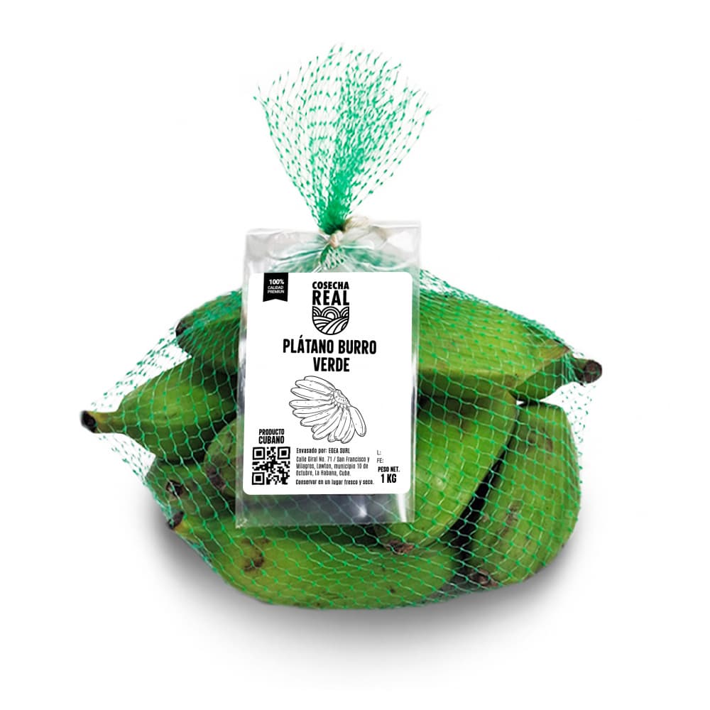 Plátano burro verde Cosecha Real (1 kg / 2.2 lb) - Imagen 1