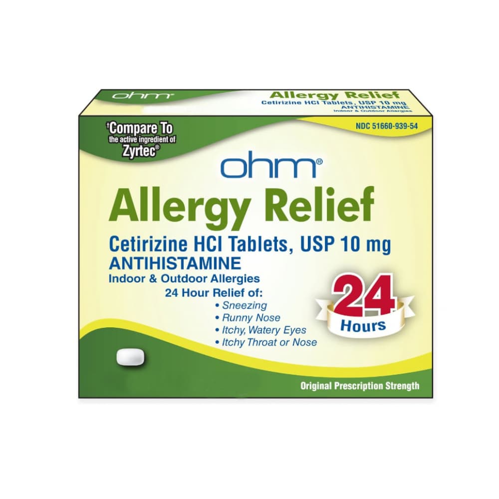 Clorhidrato de cetirizina 10 mg Ohm (30 tabletas) - Imagen 1