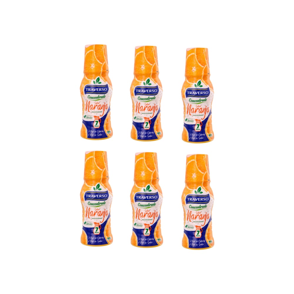 Jugo concentrado sabor naranja Traverso (6 x 900 ml) - Imagen 1