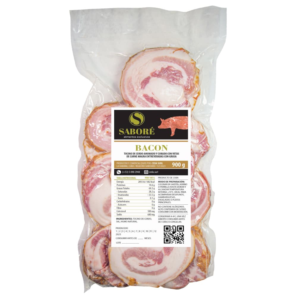 Bacon Saboré (900 g / 1.98 lb) - Imagen 1