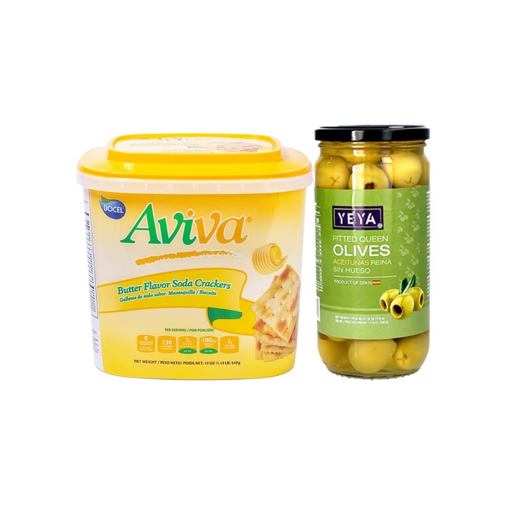 Combo de galletas de soda sabor mantequilla + aceitunas reina extra grandes - Imagen 1