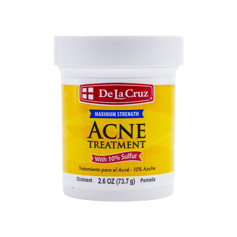 Pomada para tratamiento de la acné azufre al 10% De la Cruz (73.7 g / 2.6 oz) - Imagen 1