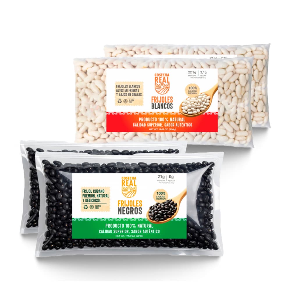 Combo de granos #17: Frijoles negros + Frijoles blancos Cosecha Real - Imagen 1