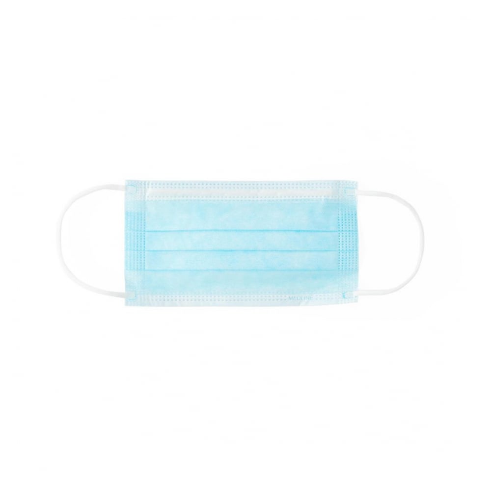Mascarilla facial para procedimientos con bandas para las orejas desechable color azul Medline (1 U) - Imagen 1