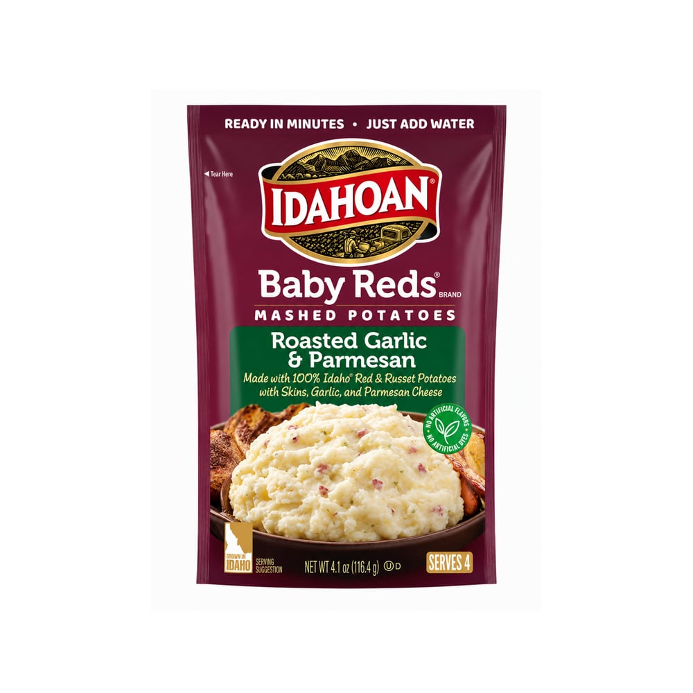 Puré instantáneo de papas con ajo asado y queso parmesano Baby Reds Idahoan (116.4 g / 4.1 oz) - Imagen 1