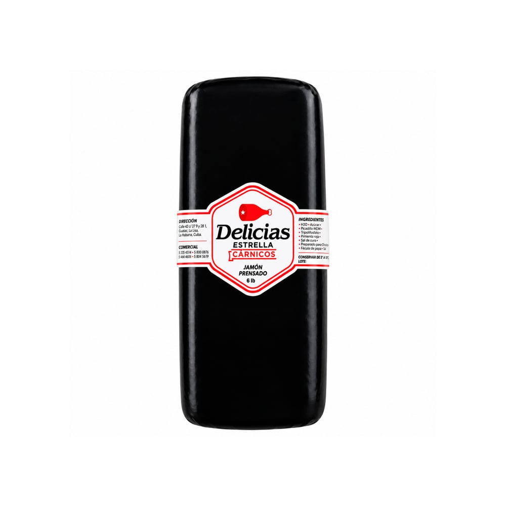 Jamón prensado Delicias Estrella (2.72 kg / 6 lb) - Imagen 1