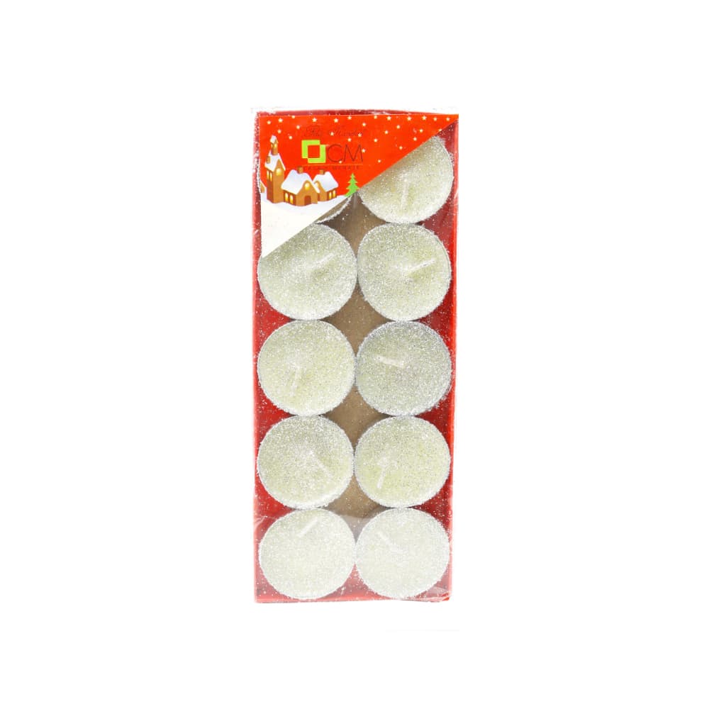 Juego de velas purpurina plata Casa y Menaje (10 U) - Imagen 1