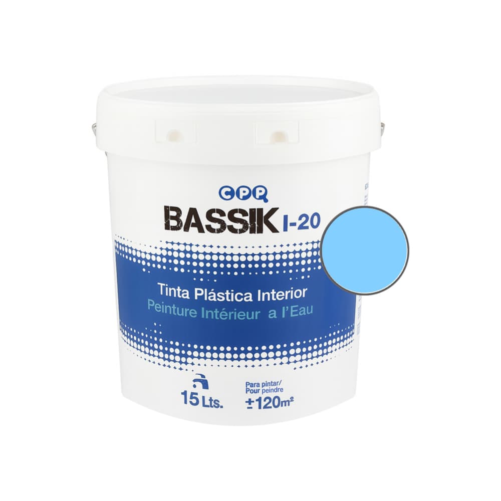 Pintura plástica interior color azul Bassik (15 L) - Imagen 1