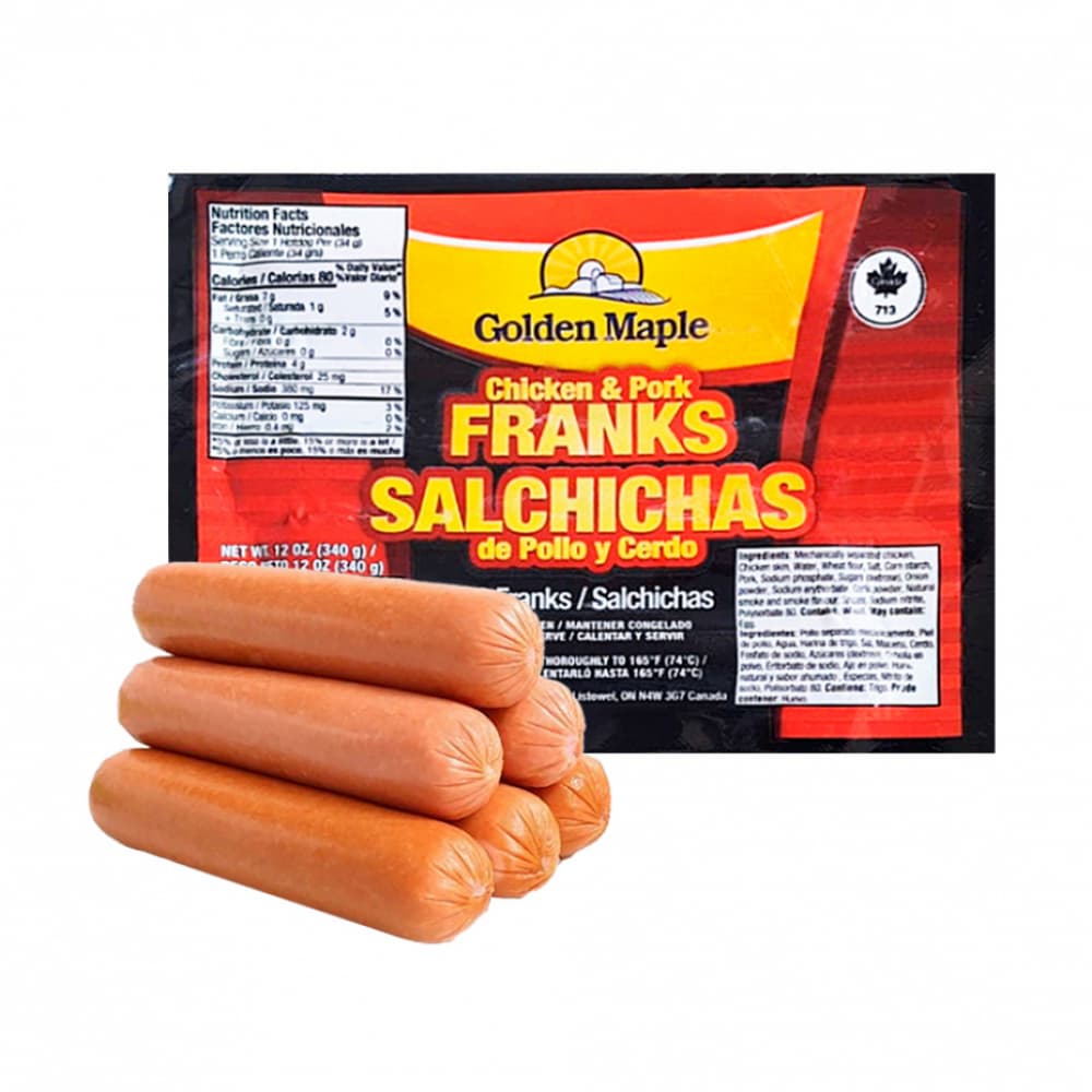 Salchichas de pollo y cerdo Golden Maple (340 g / 12 oz) - Imagen 1