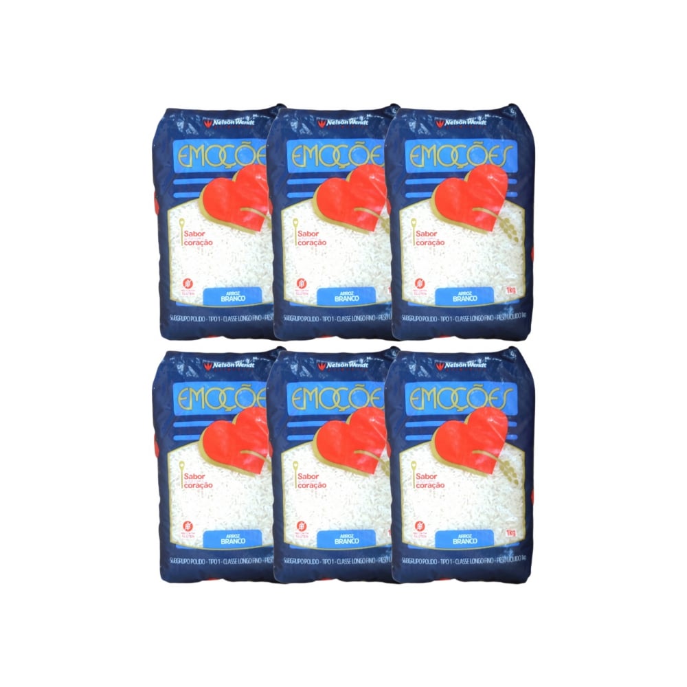 Arroz blanco brasileño Nelson Wendt (6 x 1 kg / 2.2 lb) - Imagen 1