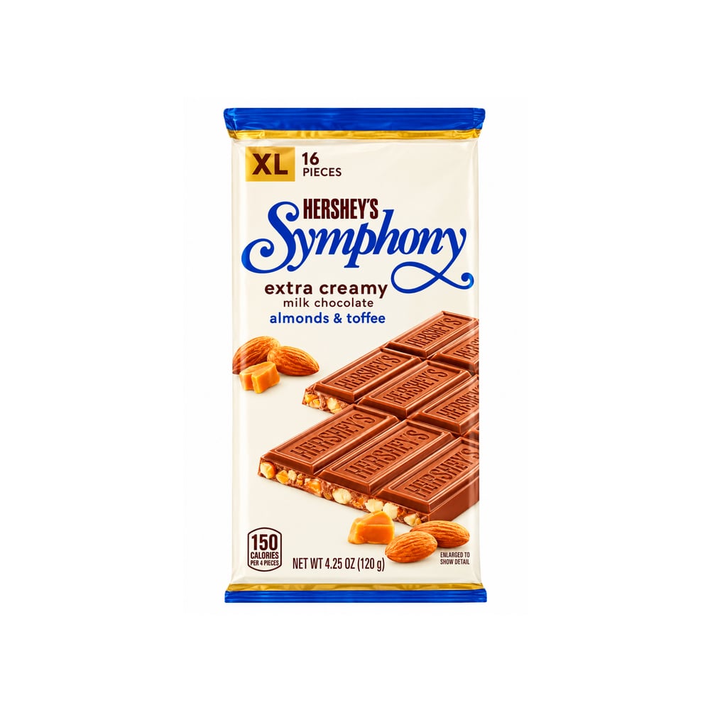 Chocolate con leche extra cremoso con almendras y toffee Symphony Hershey's (120 g / 4.25 oz) - Imagen 1