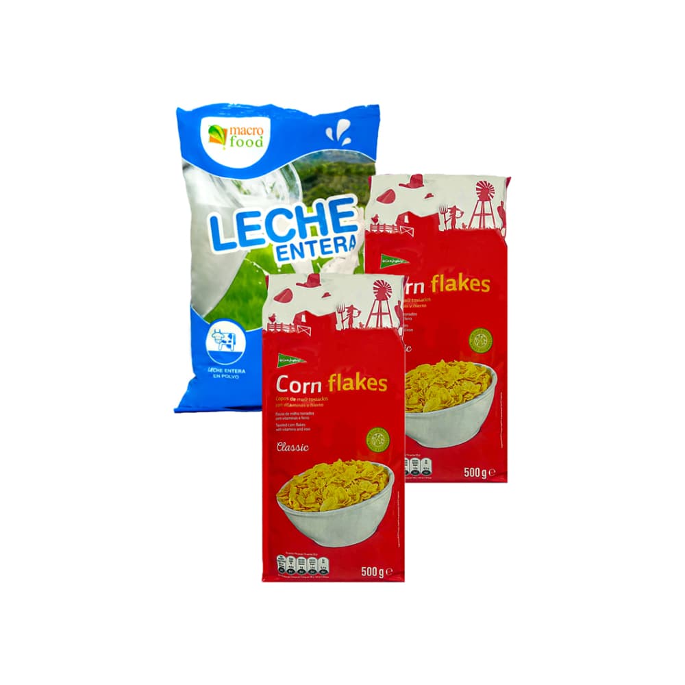 Cereal de copos de maíz + Leche entera en polvo - Imagen 1