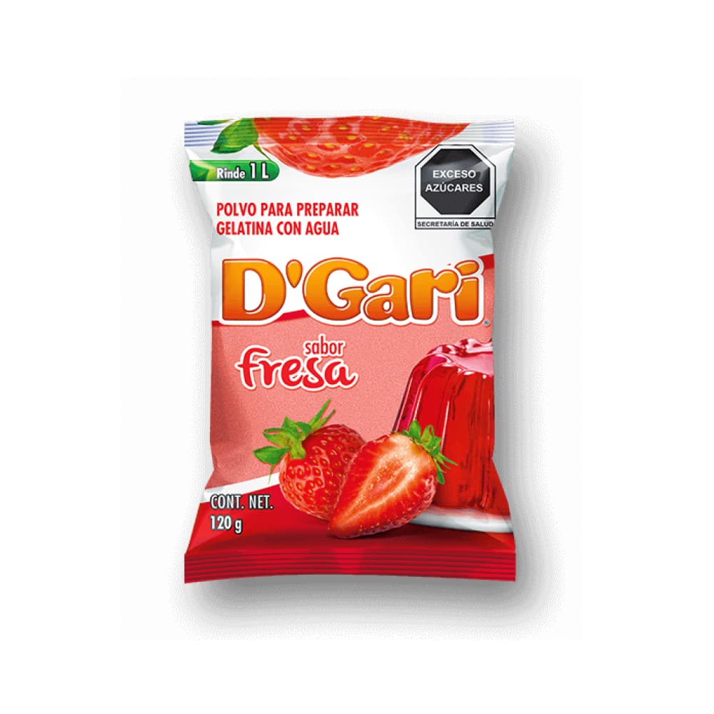 Gelatina sabor fresa D'Gari (120 g / 4.2 oz) - Imagen 1