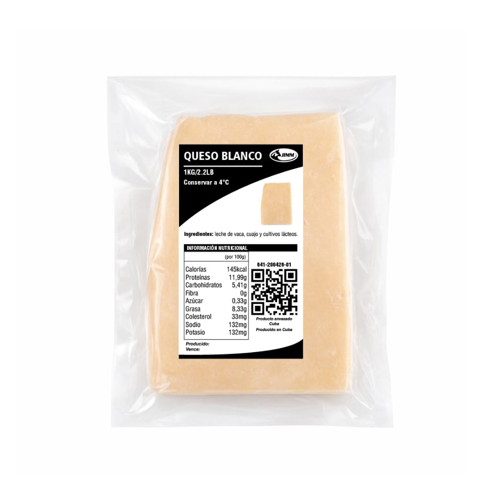 Queso blanco Jimm (1 kg / 2.2 lb) - Imagen 1