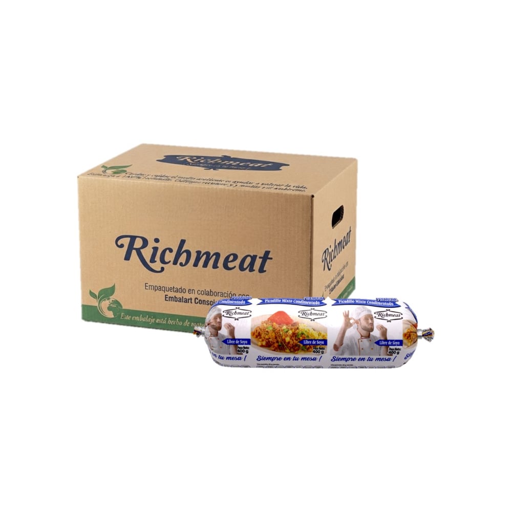Picadillo mixto condimentado de pollo y cerdo El Cocinerito Richmeat (40 x 400 g / 14.10 oz) - Imagen 1