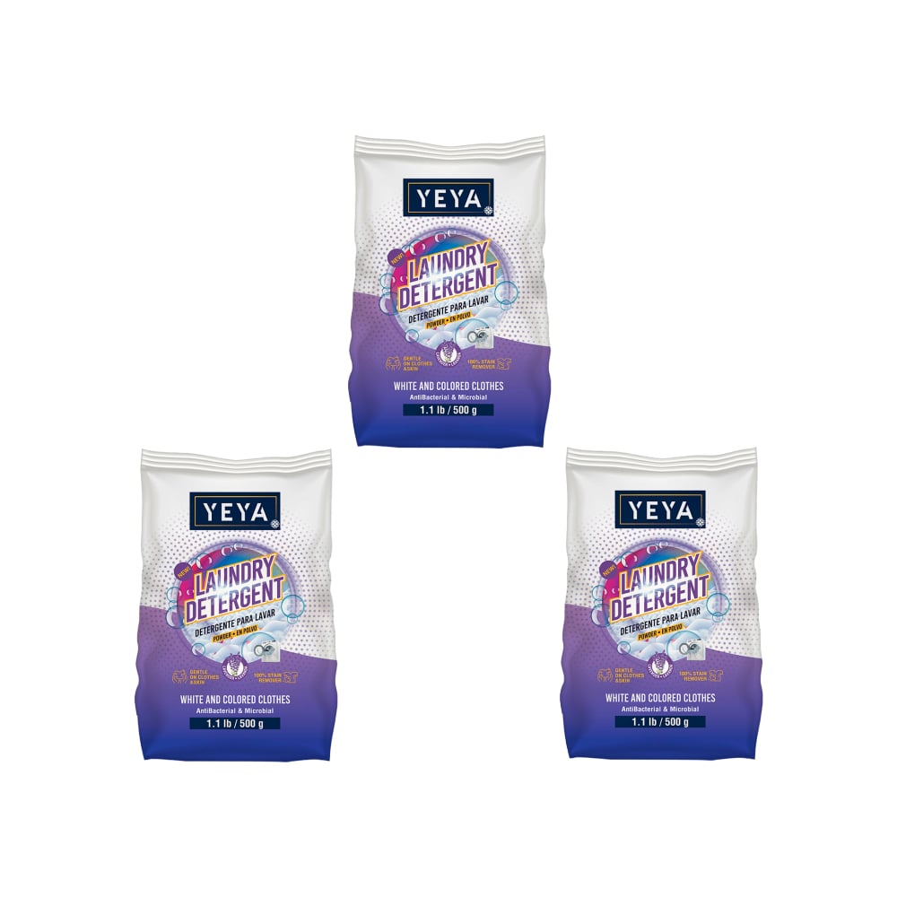 Detergente en polvo con aroma a lavanda Yeya (3 x 500 g / 1.1 lb) - Imagen 1
