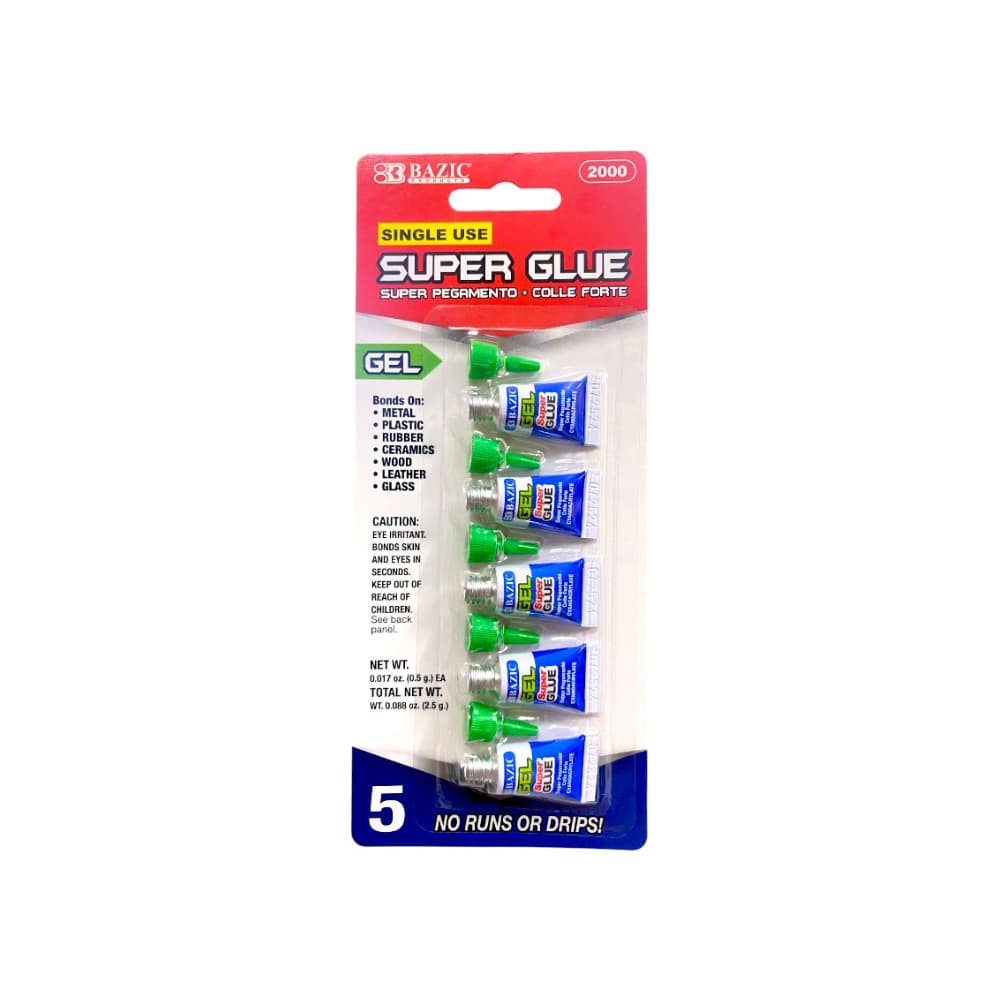 Super pegamento Bazic (5 x 0.5 g) - Imagen 1