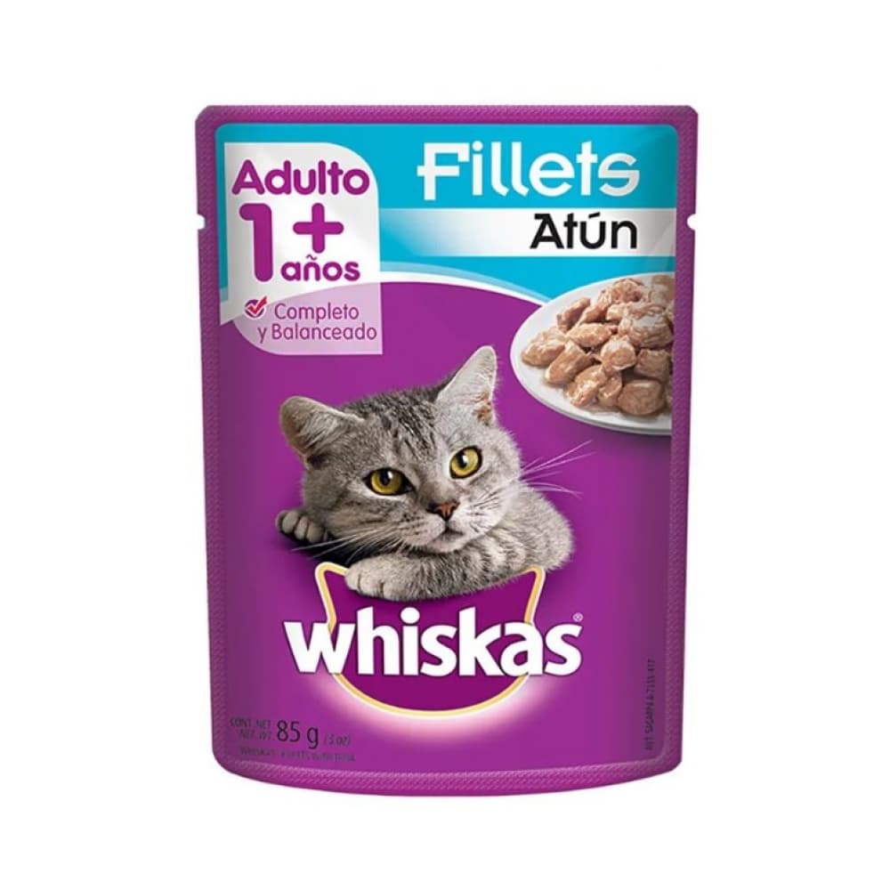 Comida para gatos adulto sabor fillets de atún Whiskas (85 g / 3 oz) - Imagen 1