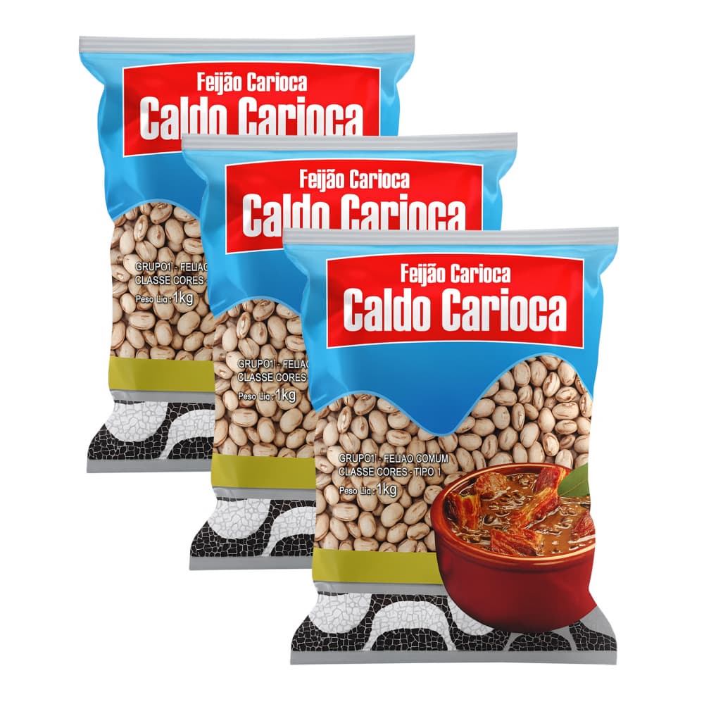 Frijoles pintos Caldo Carioca (3 x 1 kg / 2.2 lb) - Imagen 1