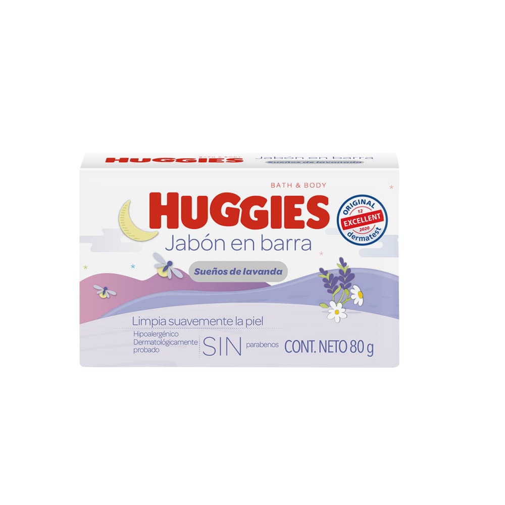 Jabón en barra sueños de lavanda para bebé Huggies (80 g / 2.82 oz) - Imagen 1