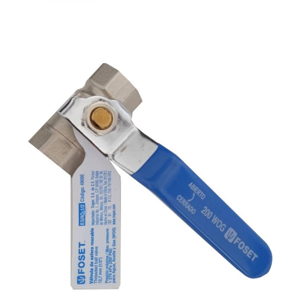 Llave de agua de paso de metal de 1/2 pulgada Foset ESRO-1/2 - Imagen 1