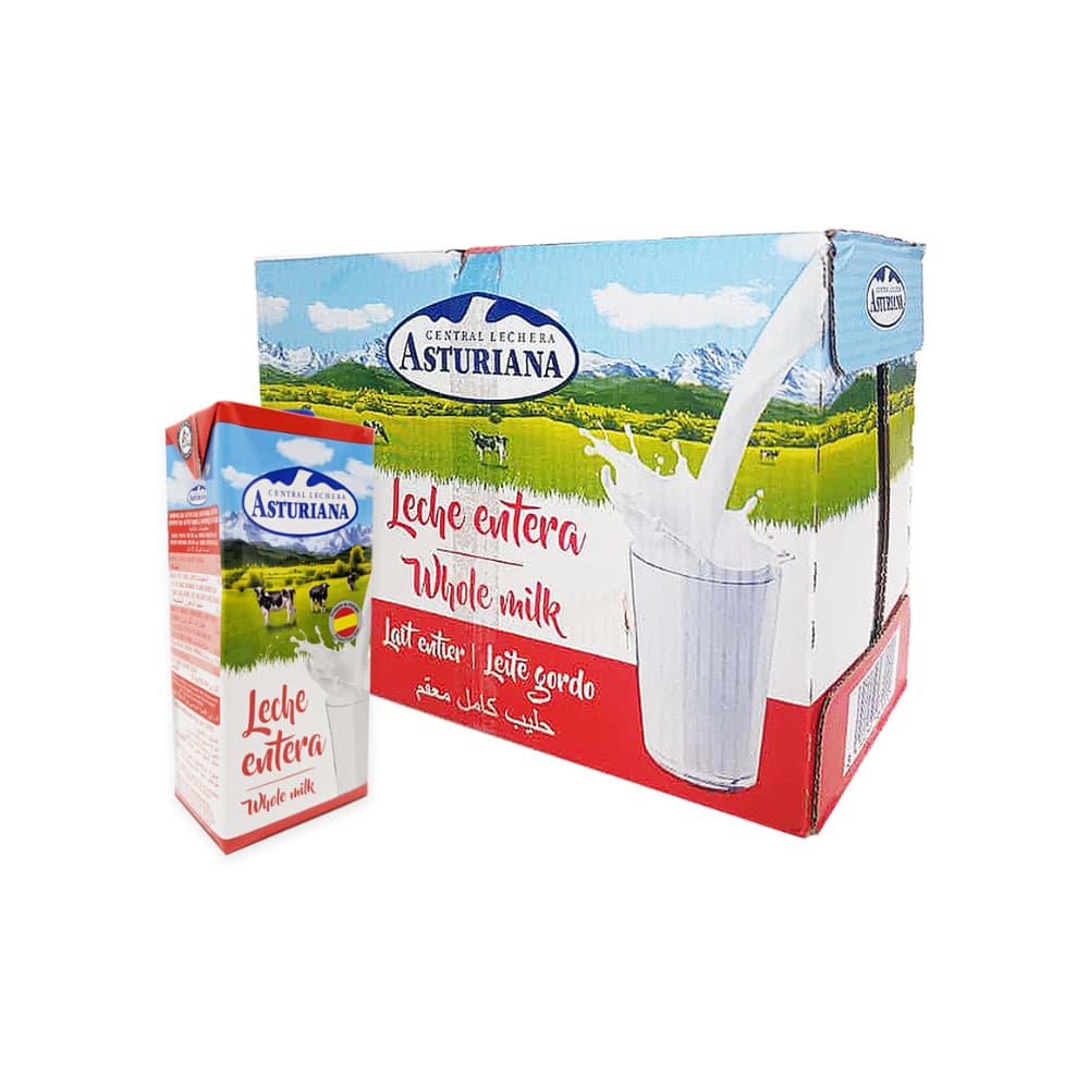 Caja de leche UHT entera Asturiana (6 x 1 L) - Imagen 1