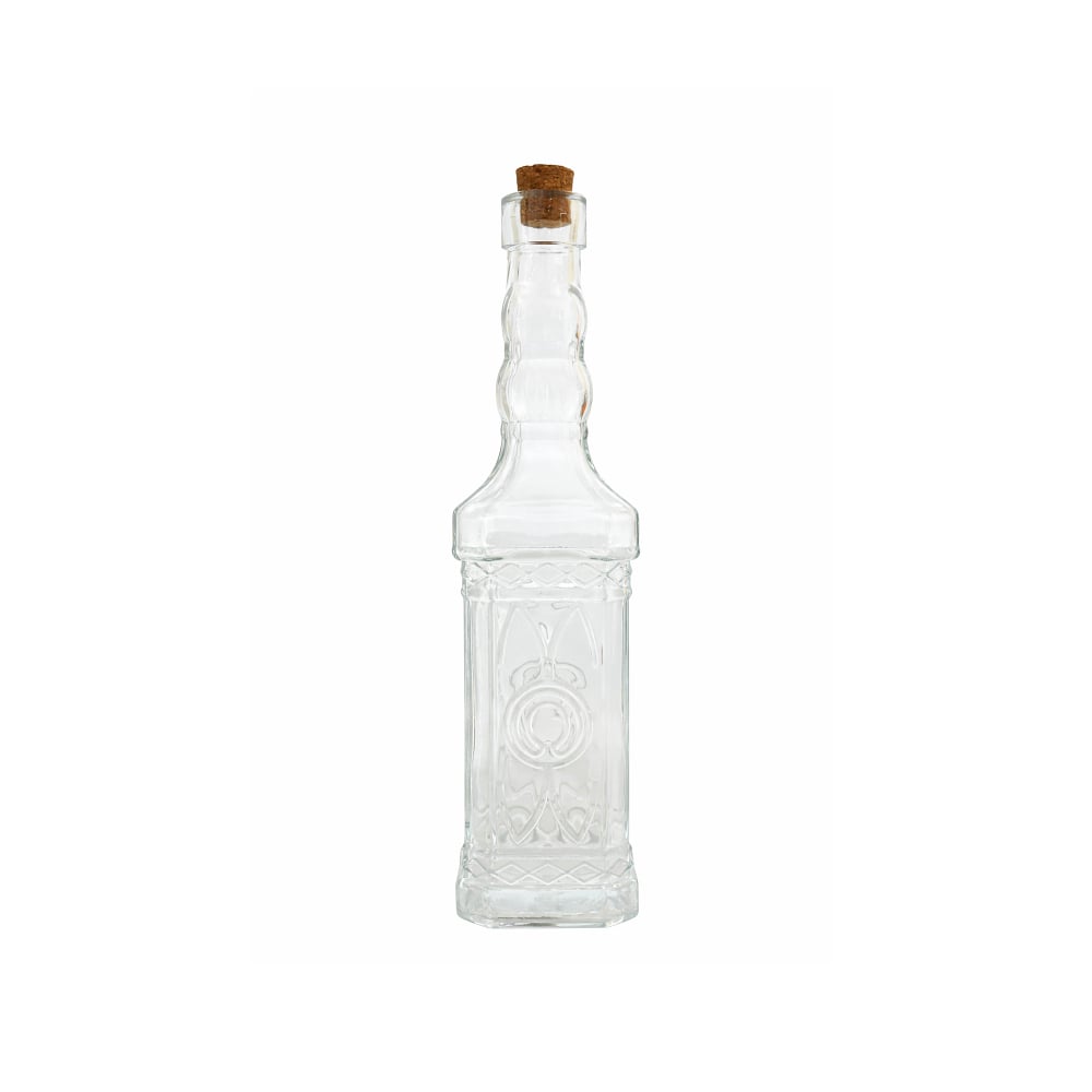 Botella cristal cuadrada natural tapón corcho 500 ml Casa y Menaje - Imagen 1