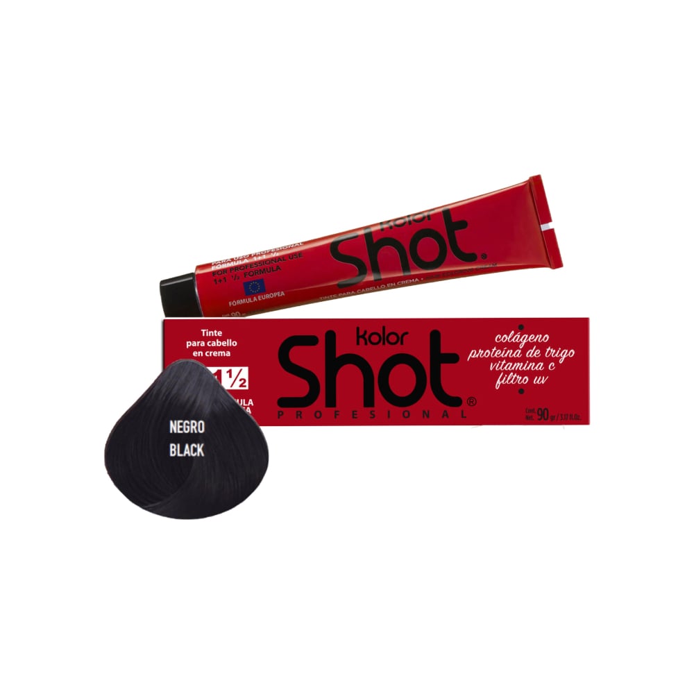 Tinte para el cabello en crema No.1A negro Kolor Shot (90 g / 3.17 fl oz) - Imagen 1