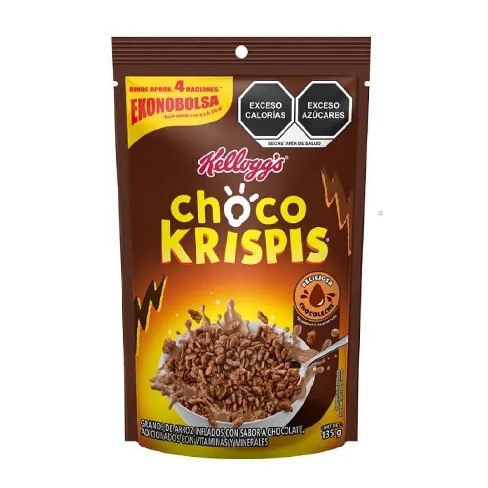 Cereal de granos de arroz inflados con sabor a chocolate Choco Krispis Kellogg’s (135 g / 4.76 oz) - Imagen 1