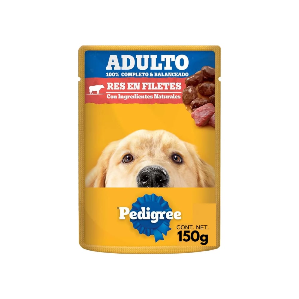 Alimento para perros adultos res en filetes Pedigree (150 g / 5.29 oz) - Imagen 1