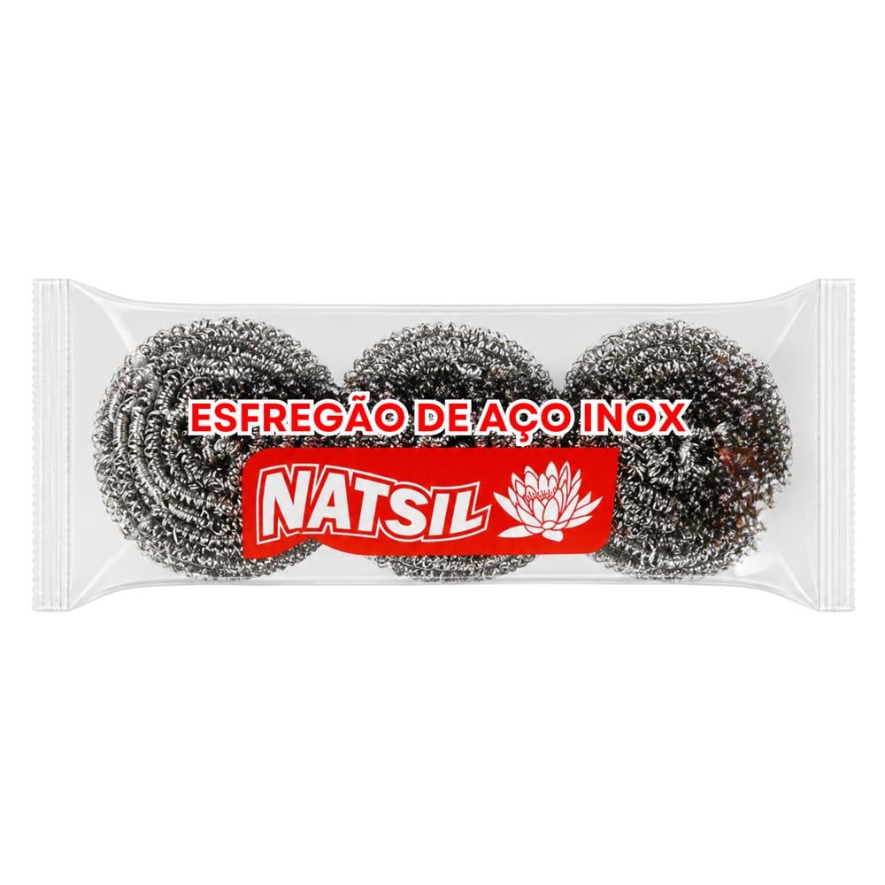 Estropajo de acero inoxidable Natsil (3 U) - Imagen 1