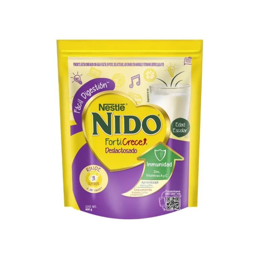 Producto lácteo en polvo combinado deslactosado Forti Crece Nestlé Nido (460 g / 1 lb) - Imagen 1