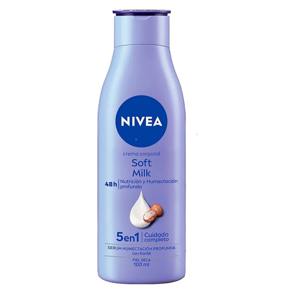 Crema corporal con karité para piel seca Soft Milk Nivea (100 ml) - Imagen 1