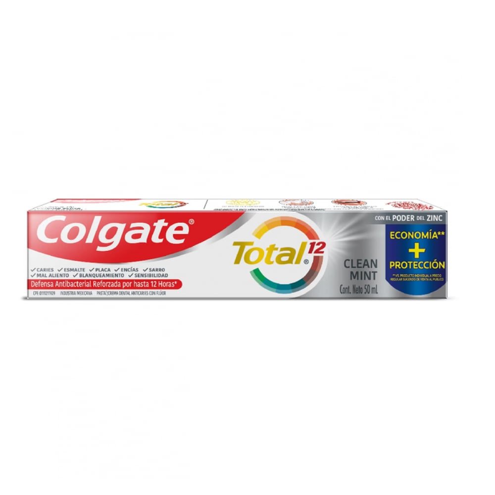 Pasta de dientes menta limpia Total 12 Colgate (50 ml) - Imagen 1