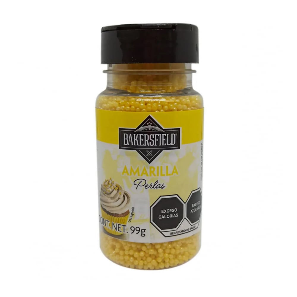 Perlas amarillas para decorar postres Bakersfield (99 g / 3.5 oz) - Imagen 1
