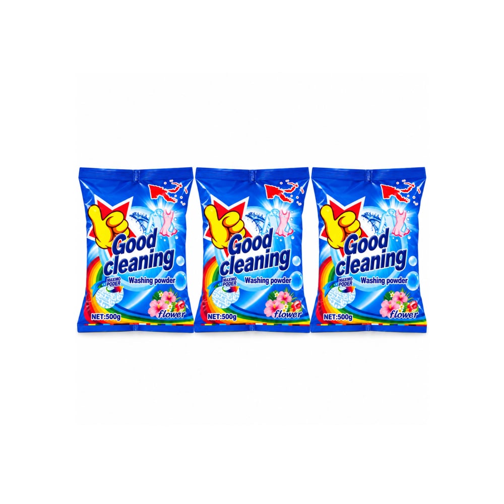 Detergente en polvo floral Good Cleaning (3 x 500 g / 1.1 lb) - Imagen 1