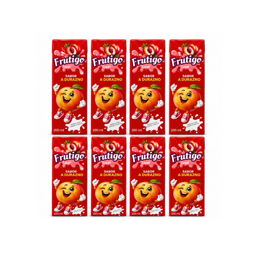 Bebida sabor a durazno Frutigo (8 x 200 ml / 6.76 fl oz) - Imagen 1