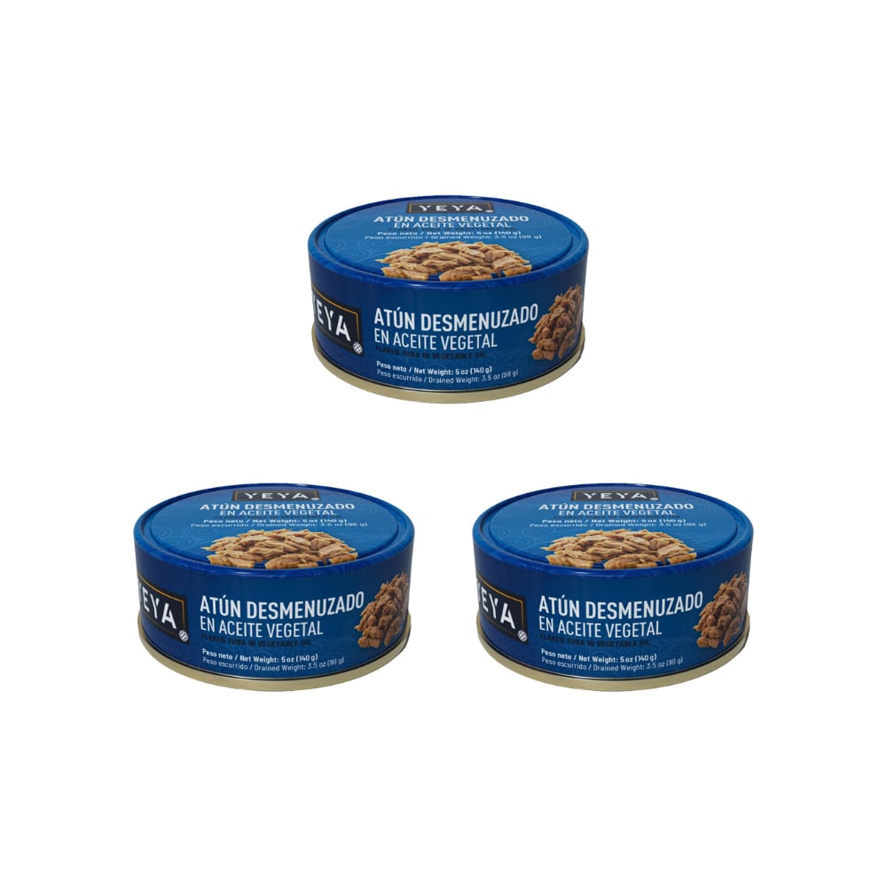 Atún desmenuzado en aceite vegetal YEYA (3 x 140 g / 5 oz) - Imagen 1