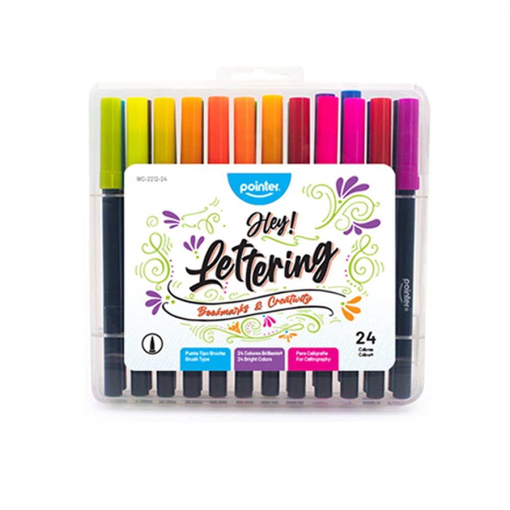 Juego de plumones marcadores Lettering de 24 colores Pointer - Imagen 1