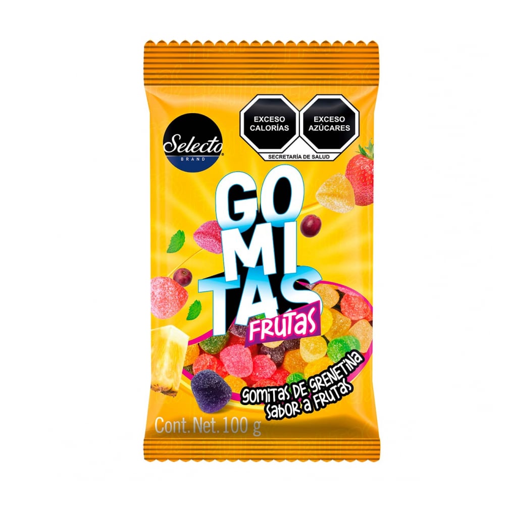 Gomitas de grenetina sabor a frutas Selecto (100 g / 3.5 oz) - Imagen 1