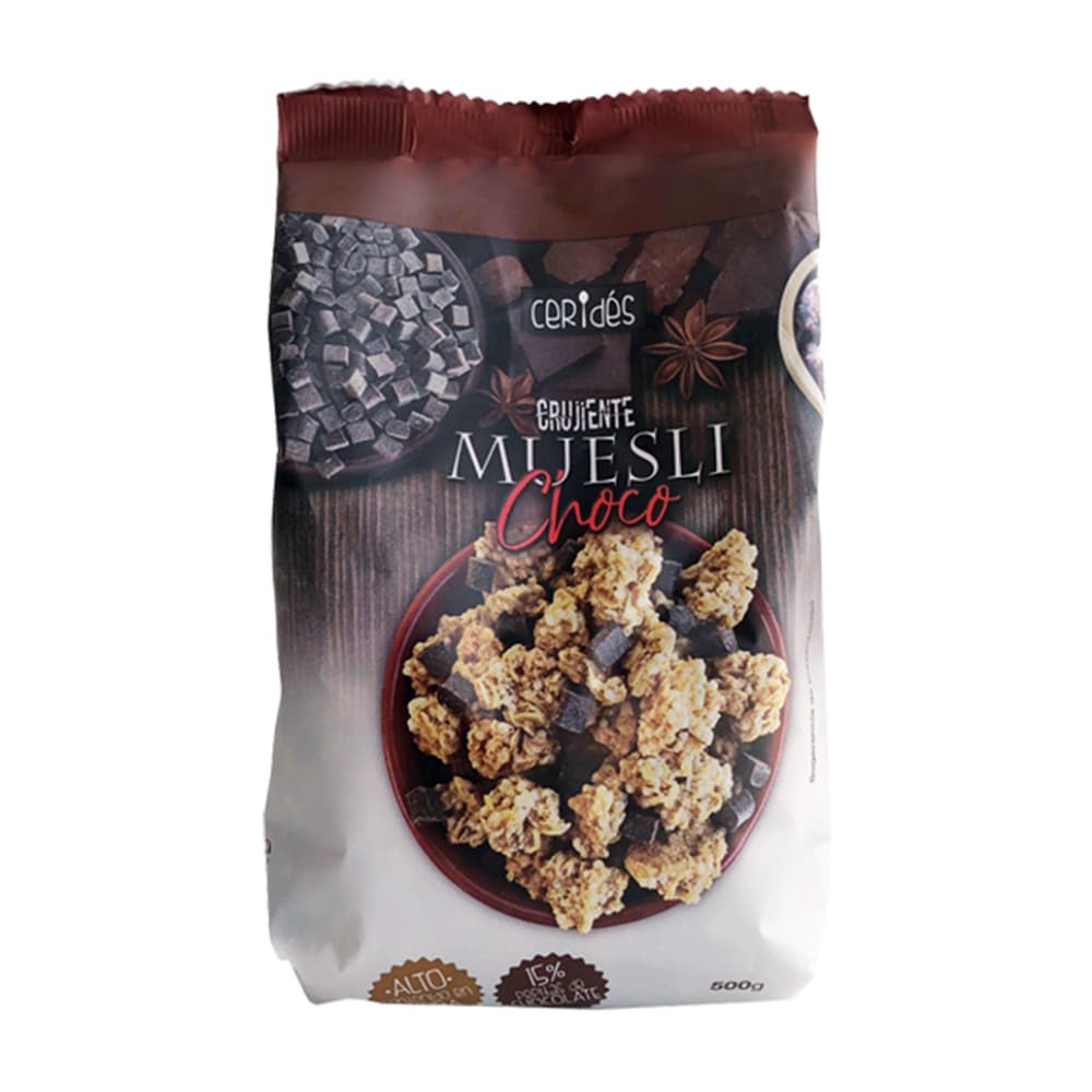 Cereal Muesli crujiente con chocolate Ceridés (500 g / 1.1 lb) - Imagen 1