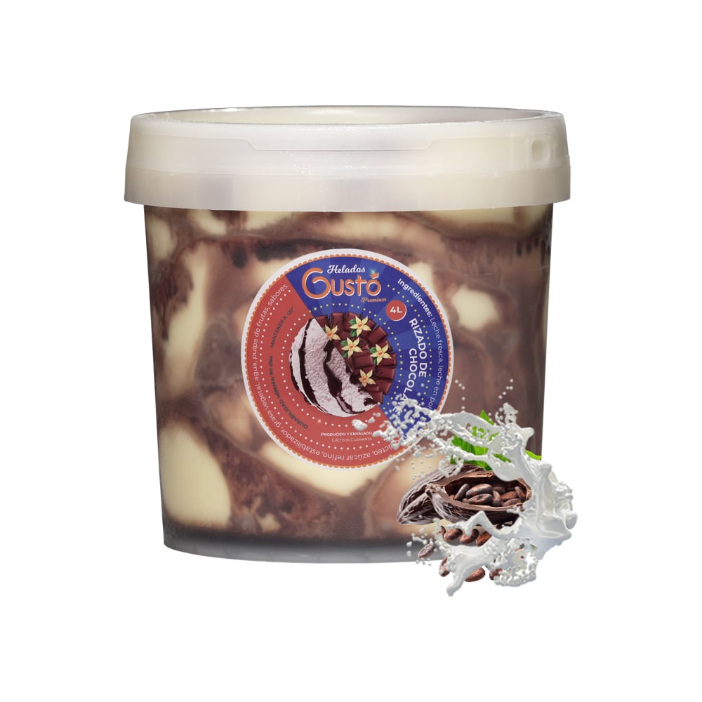 Helado Premium de rizado de chocolate Gustó (4 L) - Imagen 1