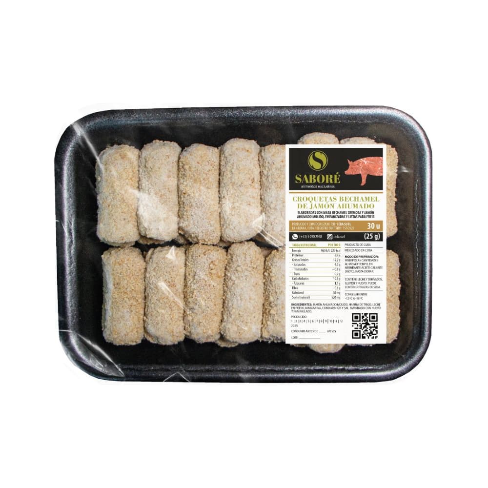Croquetas bechamel de jamón ahumado Saboré (30 x 25 g) - Imagen 1