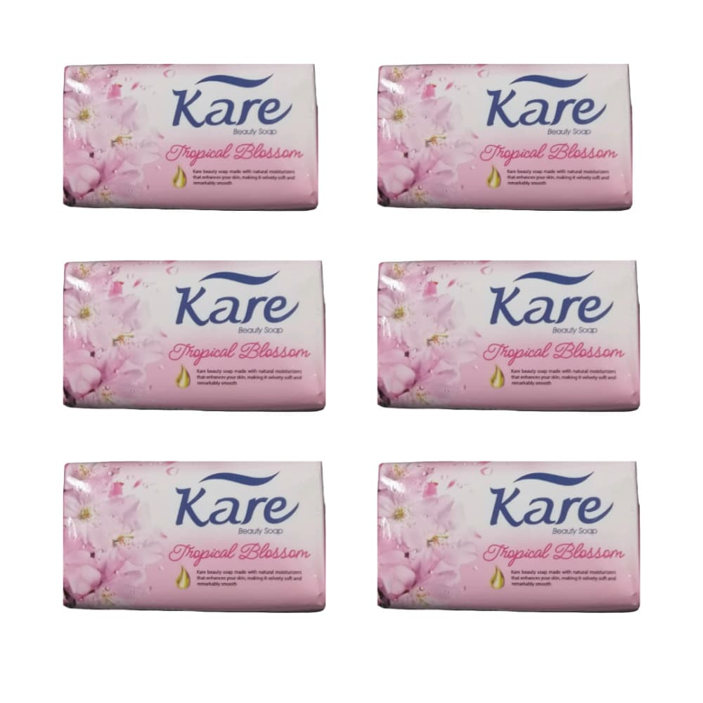 Jabón de tocador flor tropical Kare (6 x 75 g / 2.64 oz) - Imagen 1