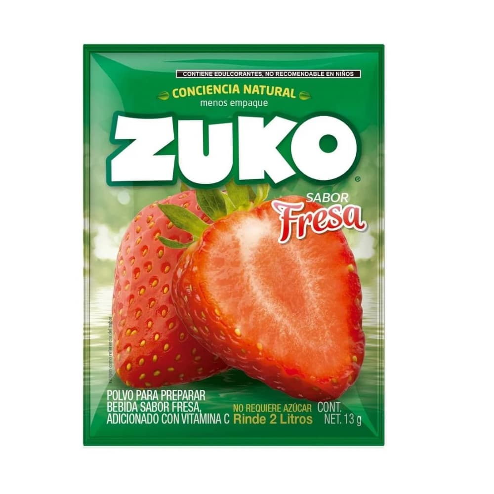 Refresco instantáneo sabor fresa Zuko (13 g / 0.46 oz) - Imagen 1