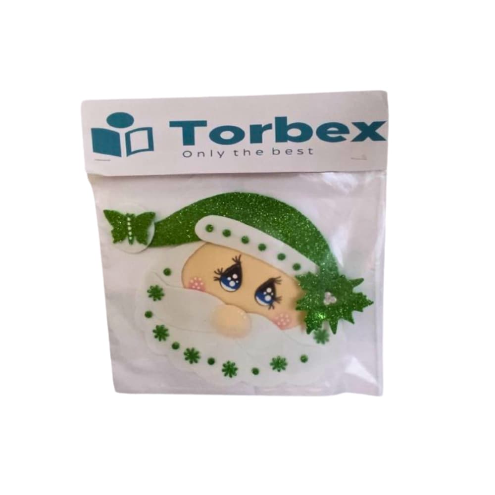 Adorno de foamy rostro ancho con gorro de Santa Claus y mariposa - Imagen 1