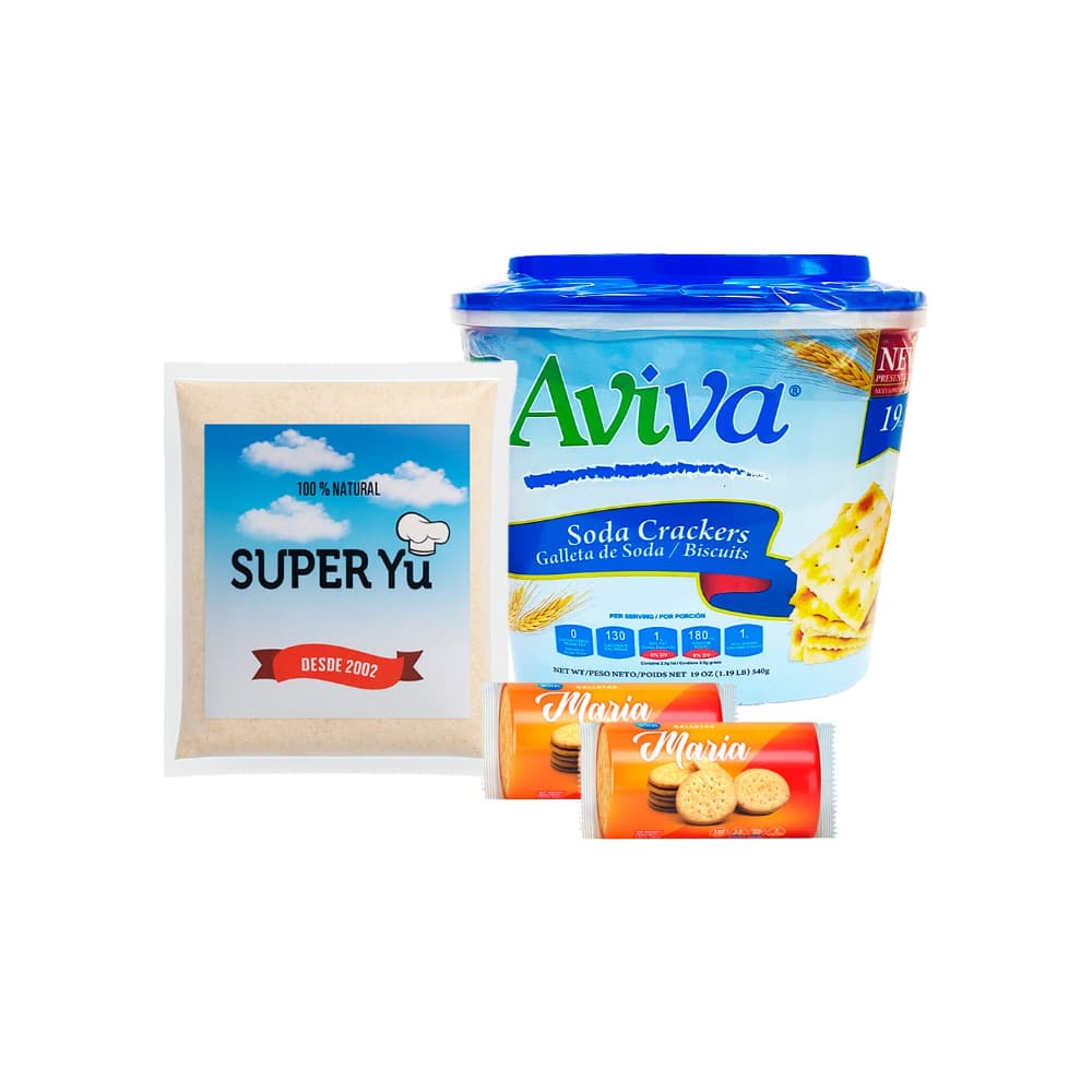Combo de galletas de soda + refresco instantáneo sabor limón + galletas maria - Imagen 1